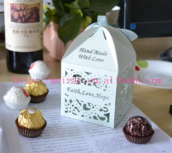 paper packaging for wedding event and party supply, laser cut candy box chocolate sweet personalized