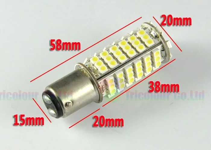 AutoEC 100*1157 BAY15D 102smd 3528 10 Вт Автомобильный светодиодный стоп-сигнал, задний светильник, лампа белого цвета# LF38-1