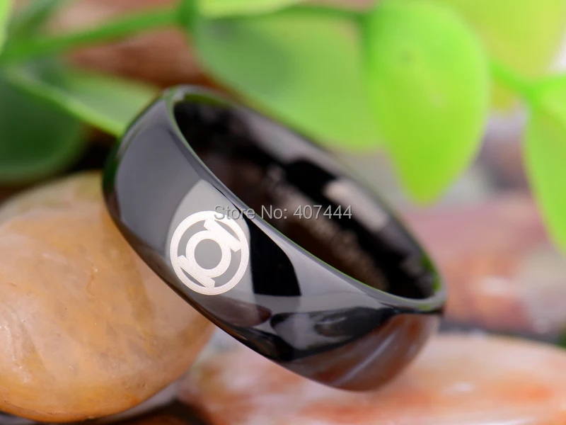 Бесплатная доставка YGK Jewelry Лидер продаж 8 мм черные блестящие купол синий Фонари Свадебные Для Мужчин's Вольфрам обручальное кольцо из