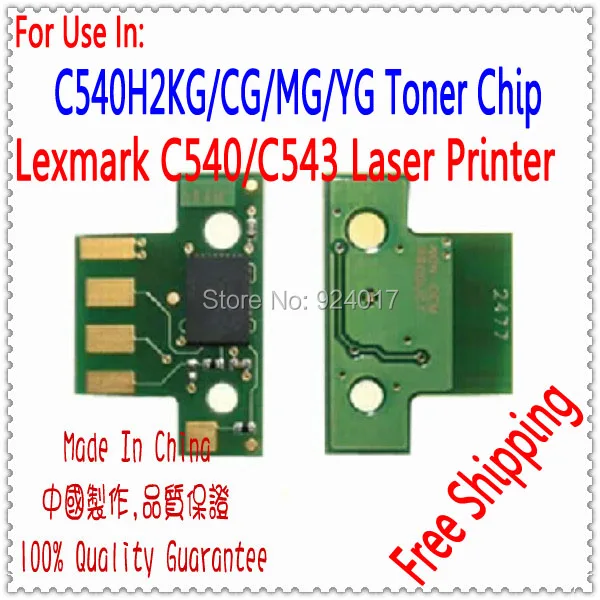 Чип тонера для принтера Lexmark C540 C543 C544 C546, чип пополнения картриджа тонера Lexmark C540H1KG C540H1CG C540H1MG C540H1YG