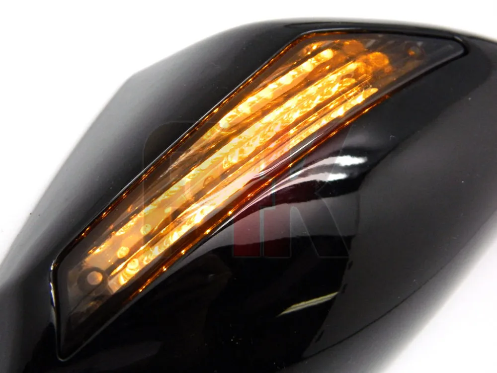 Черный мотоцикл Led поворотники Зеркало заднего вида для Gsxr 600 750 1000 1300 Hayabusa