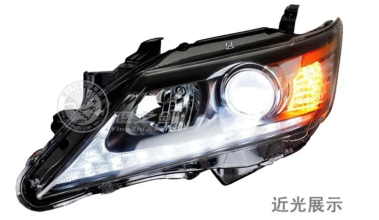 Автомобиль голове стиль лампа чехол для Toyota Camry 2011-2013 Фары для автомобиля светодиодные фары DRL Объектив Двойной Луч би- ксеноновые Интимные аксессуары