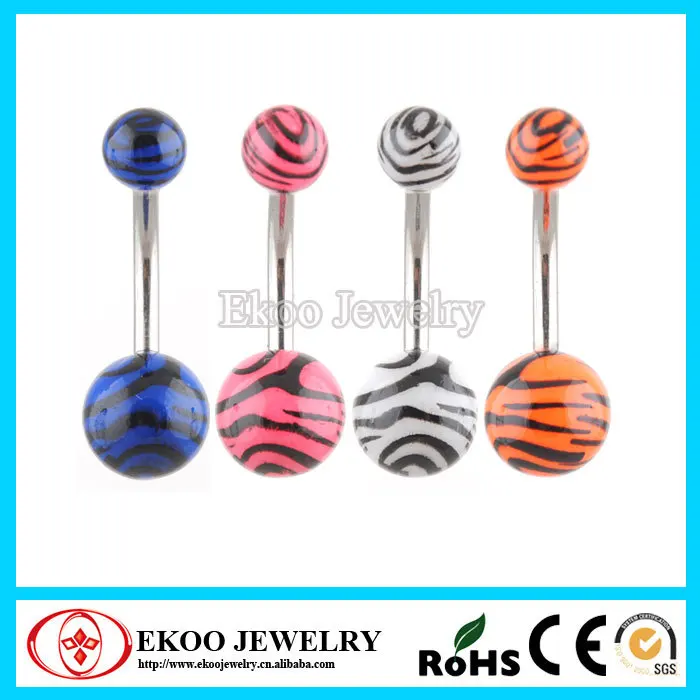 14042322L UV Zebra Print Belly Ring Body Jewelry Display.jpg