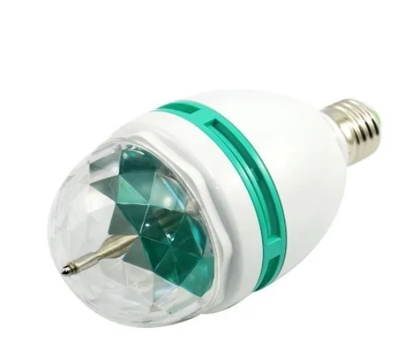 100 шт./лот Бесплатная доставка 3 Вт AC85-265V E27/B22 RGB светодиодные лампы Авто вращающийся для Танцы номер партии украшение rgb свет