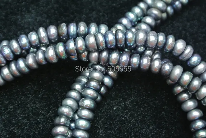 5-6 мм серебро Серый цвет пресной воды Pearl Rondelle Кнопка Spacer Свободные Бусины