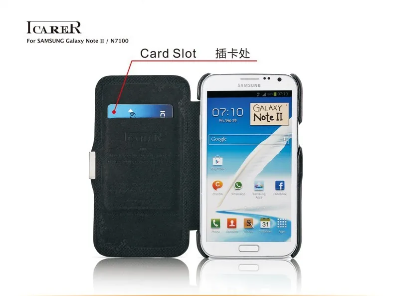 Для samsung Galaxy Note2 Note II N7100 icarer бренд натуральная кожа чехол из натуральной кожи для Galaxy Note 2