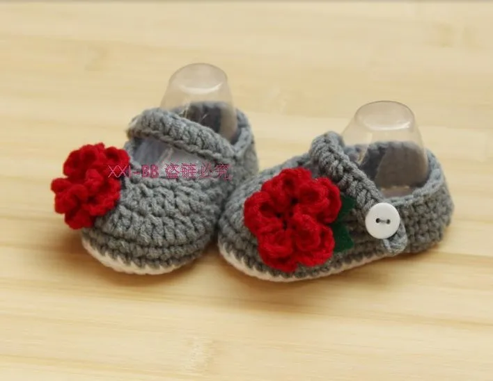 Дизайн вязаные крючком Хлопковые вязаные крючком детские пинетки детская трикотажная обувь для малышей 0-12 месяцев обувь для малышей
