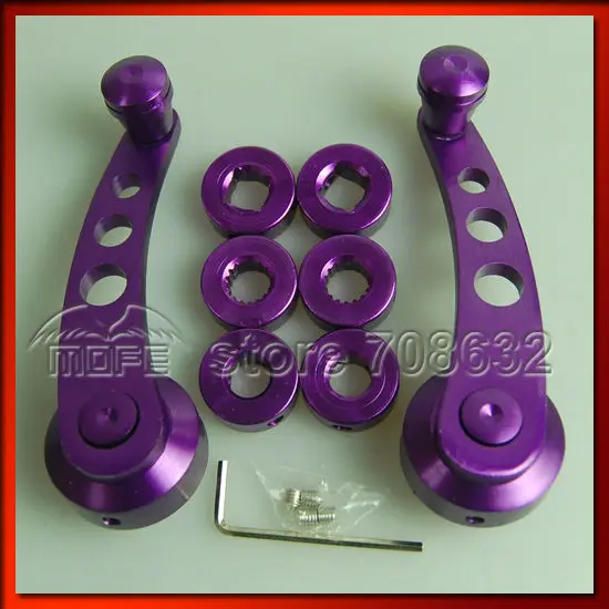 Blue Purple Billet Aluminum Car Manual Window Glass Door Crank Handle Winder Adapter DSC_0665