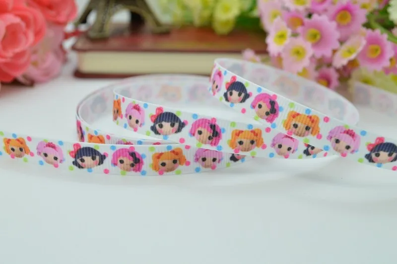 50Y DUWES 3/" 9 мм Lalaloopsy для девочек, лента для волос «сделай сам», материалы для одежды ручной работы, OEM