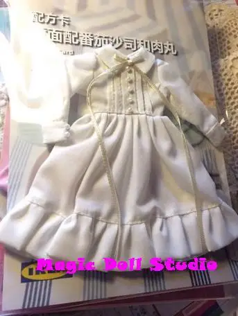 [MG009-A] ; платье куклы NeoBlythe# белое хлопковое платье