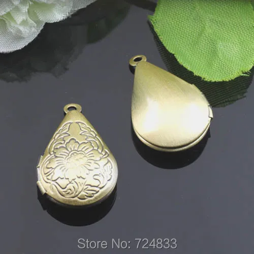 Античная бронзовая Щетка Openable Teardrop Wish Box Молитва фото медальон рамка подвеска в форме цветка пиона Европейский талисманы оптом