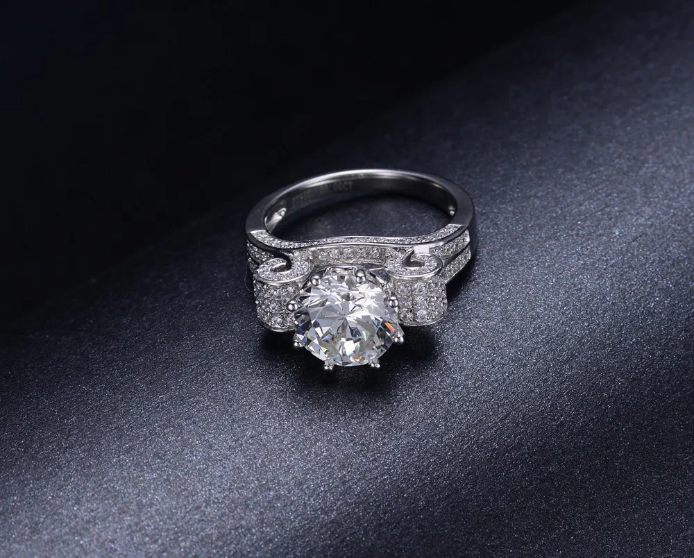 Королевский дизайнер 3Ct классические Stlye алмазные полосы для женщин Изысканные оригинальные украшения 925 серебро женское кольцо