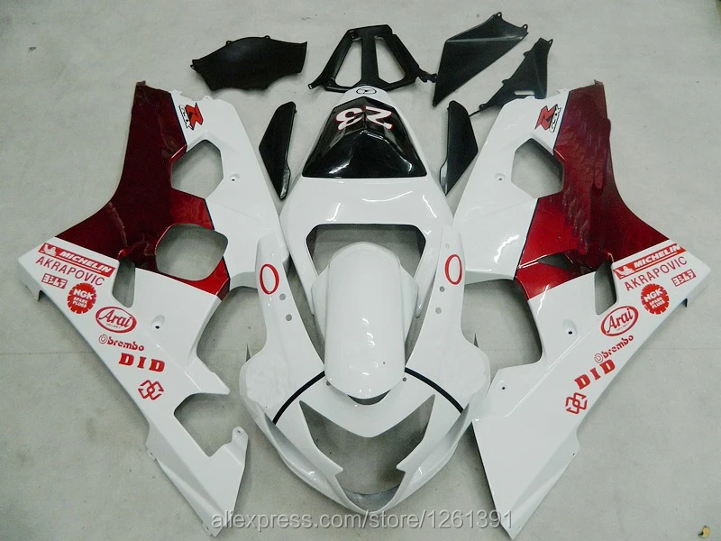 Инъекции красный, белый комплект обтекателей для SUZUKI GSXR600 750 GSXR600 GSXR 750 K4 04 05 2004 2005 обтекатели комплект