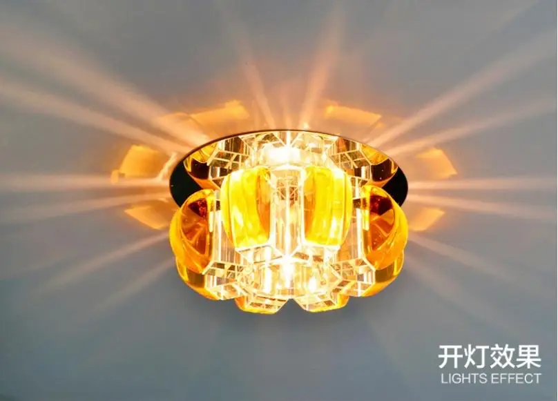 5 Вт Современная крустальная Светодиодная лампа входные огни AC85-265V светодиодный потолочный светильник для балкона лампы для домашнего декора потолочный светильник