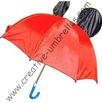 Детские зонтик, малыш животных мультфильм зонтик-красный Микки, авто open.8mm металлический вал и рифленые ребра, безопасные и enviroment зонтики