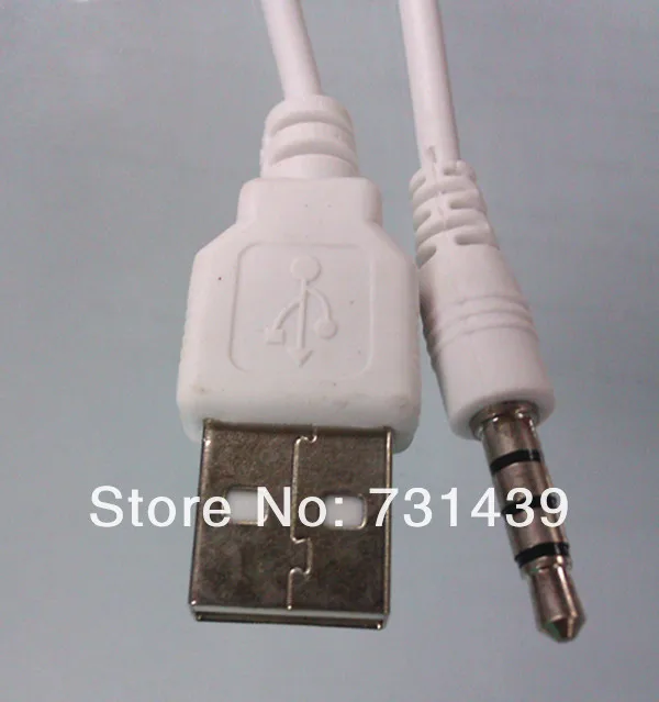 200 шт. 3,5 мм к usb-кабель для передачи данных(синхронизации) и зарядки Кабель-адаптер для iPod Shuffle 2nd Gen mp3 mp4 телефон