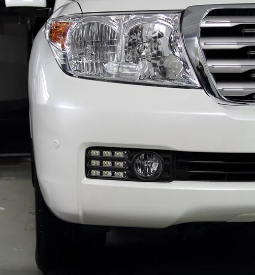 SMK светодиодный drl дневного света для Land Cruiser 2008~ 2010 светодиодный DRL+ 60%, 30% и 0% Контроль яркости+ сертификация ЕС