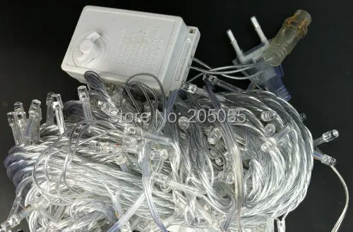 20 м 200LED Рождественская гирлянда свет Регулируемый контроллер функции памяти с хвостовым штекером женский и мужской разъем 220v-белый