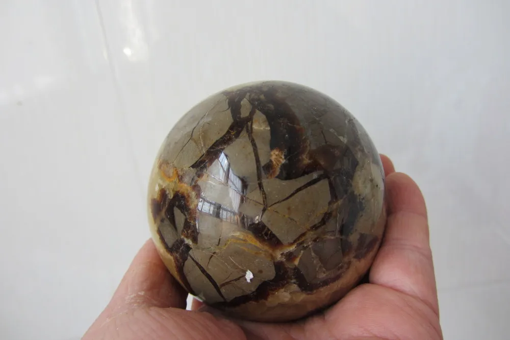 86 мм Природный septarian каменного дракона кварцевый кристалл сфера ископаемые Бал Мадагаскар