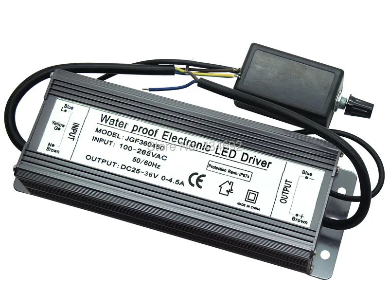 IP67 Водонепроницаемый 150 W светодиоидная лампа с регулируемой яркостью электронный светодиодный драйвер DC25V-36V 0-4.5A Питание/конвертер Трансформаторы