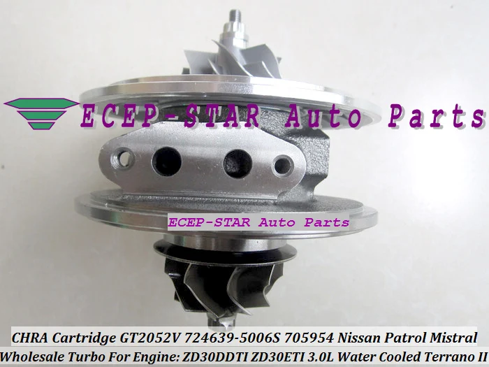 С водяным охлаждением Turbo КЗПЧ картридж GT2052V 724639-5006 S 724639 705954 турбонагнетатель для Nissan Patrol Mistral TERRANO ZD30ETI 3.0L
