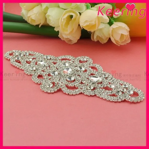 Серебряный Кристалл Rhinestone Аппликации Нашивки Свадебный Rhinestone Аппликация Свадебное Аппликация в горный хрусталь WRE-134