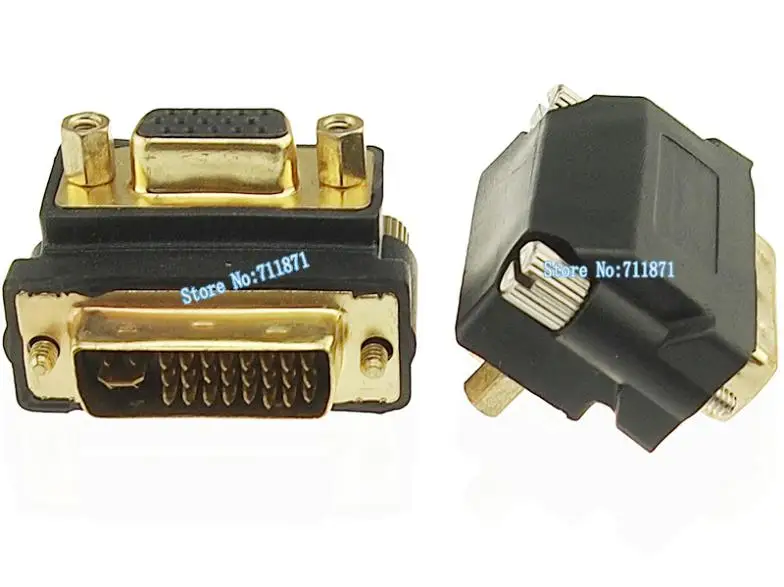 90 градусов DVI к VGA адаптер под прямым углом DVI24+ 5 к VGA DVI подключение VGA Видео позолоченный DVI Мужской 15P D-Sub разъем