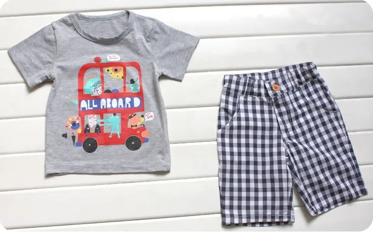 Новая детская модель комплект летней одежды для мальчиков комплект для малышей комплект для мальчиков футболка из хлопка+короткий костюм для детей