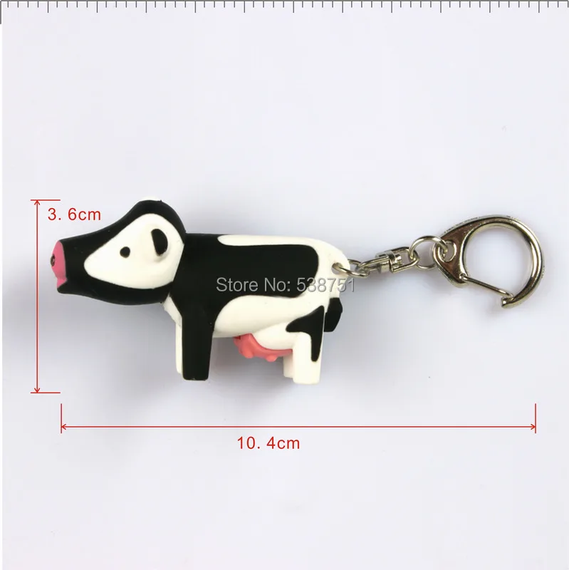 FedEx 100 шт./лот сумка Интимные аксессуары LED Прекрасный Cow брелок светодиодный продвижение брелок со звуком