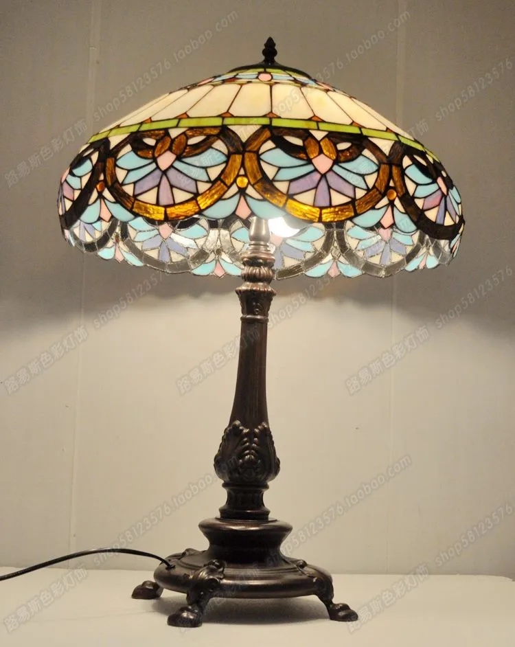 18 Cunxin в форме европейского барокко Tiffanylamps спальня гостиная, украшенные стеклянными барными лампами ретро ностальгия кафе бар