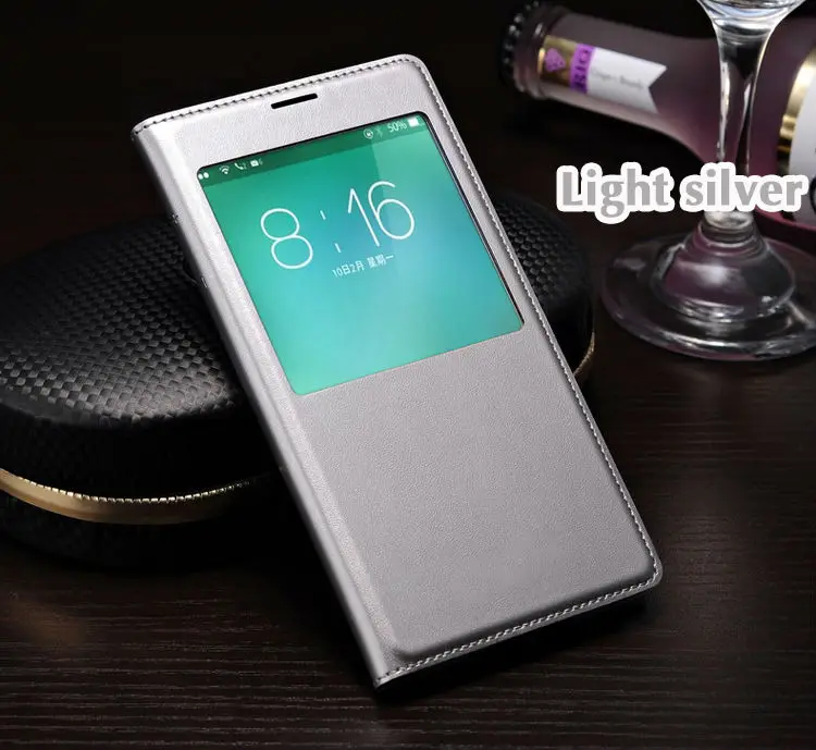 Smart View Auto Sleep Wake Function With Chip Leather Case Flip Cover Holster For Samsung Galaxy S5 I9600 G900 G900F G900H G900M