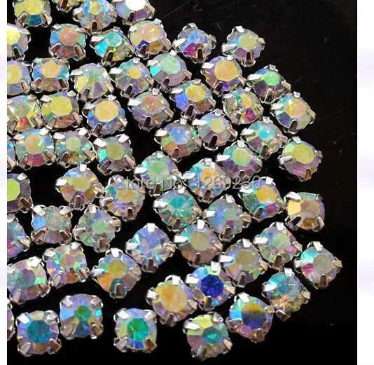 Свободные шарики 500 шт. 5 мм Clear AB Шить на Стекло Diamante со стразами M08