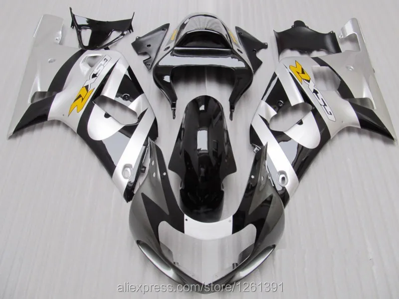 Обтекатель для SUZUKI 2001 2003 GSXR600 GSXR750 K1 01 02 03 GSXR 600 750 серебро+ черный GSXR600 750 01 02 03 Обтекатели Наборы