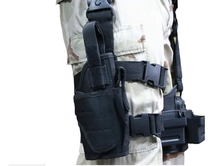 Регулируемая Нейлон Тактический Ног Кобура Военная Airsoft Подсумок Мешок Падения Нога Пистолет Чехол для Глок 17 Beretta 92