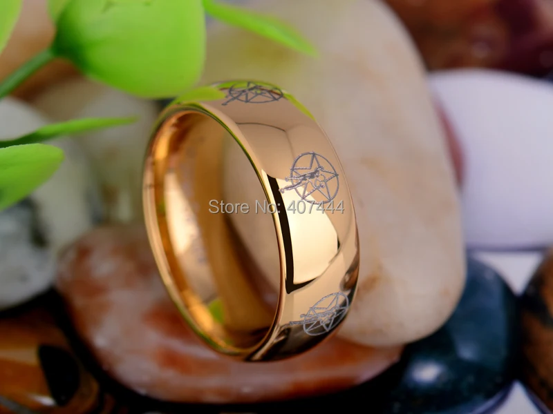 Бесплатная доставка YGK Jewelry Лидер продаж 8 мм Новый золотой купол Star Для мужчин Supernature Для Мужчин's Вольфрам обручальное кольцо из карбида