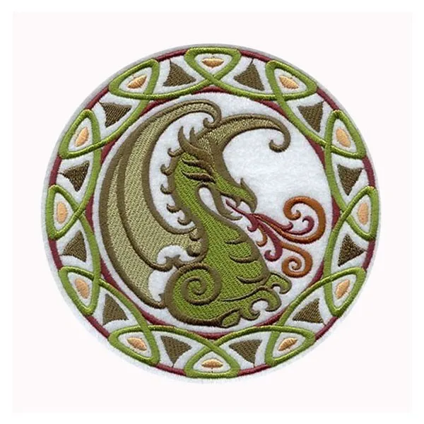 Celtic Dragon (Applique) embroidered patch , sew or iron on your choice