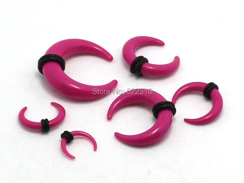 Fusia 12 шт. 2 мм-8 мм акрил рога буйвола Пинчер ухо сужается Плагин Носилки Пирсинг Оптовая продажа дробит