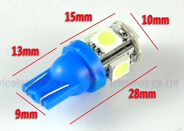 Autoec T10 5smd 5050 158 168 194 W5W авто светодиодные Габаритные огни лампы накаливания Ice Blue 300 шт.# lb92