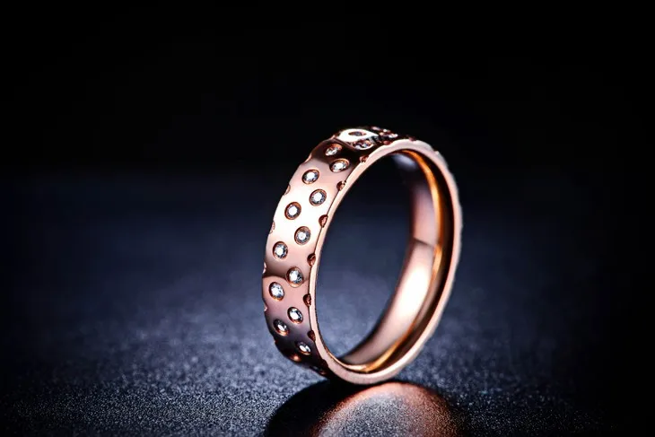 ZOCAI Кольцо с натуральным бриллиантом 0,242 ct в общей сложности 18 К розовое золото бриллиант обручальное кольцо для женщин, хорошее ювелирное изделие, W01317