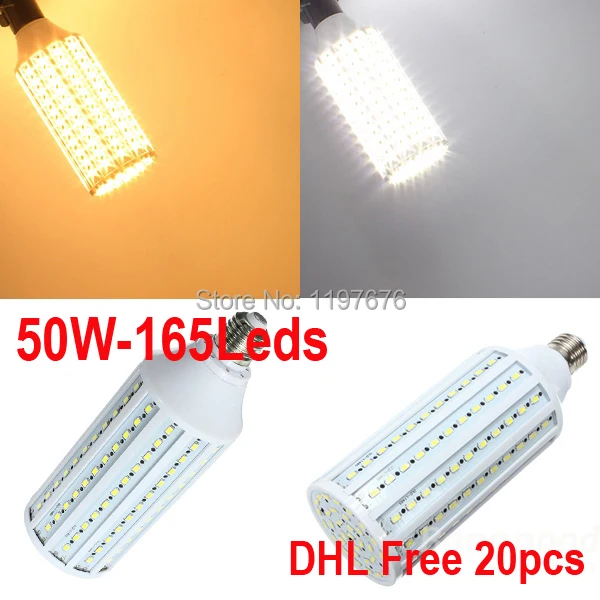 Цена оптовой продажи для 50 Вт Светодиодные лампы E27 B22 E40 AC110/220 В 5730 SMD LED Кукуруза Освещение лампы теплый белый/холодный белый доставка DHL