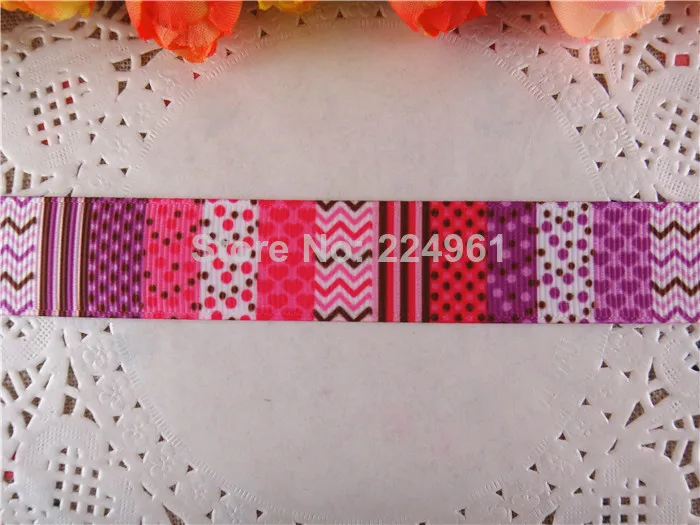 Новое поступление 7/8 ''(22 мм) чехол типа" сделай сам "grosgrain ленты, с рисунком, с тесьмой и сделай сам diy бигуди для волос луки 50 ярдов WQ14052430
