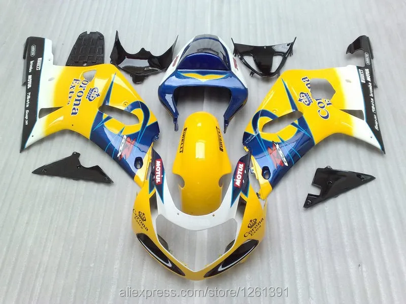 Обтекатель для SUZUKI 2001 2003 GSXR600 750 01 02 03 GSXR600 GSXR750 K1 01 02 03 GSXR 600 750 желтый Обтекатели corona Наборы