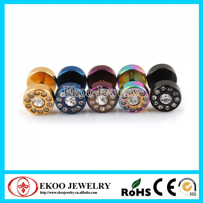 14041671T Titanium Anodized over 316L Surgical Steel Multi CZ Cheater Jewelry Fake Plug.jpg