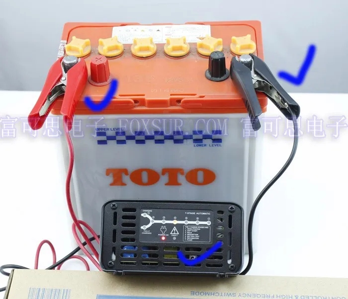 FOXSUR 12V 10A автоматическое умное зарядное устройство, Ремонтный и десульфатор для свинцово-кислотных батарей, автомобильное зарядное устройство высокого качества