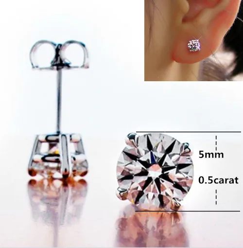 1Ct Dossy 925 пробы серебро NSCD красивый бриллиант серьги гвоздики для женщин Платиновое Покрытие Серьги Ювелирные изделия Подарки