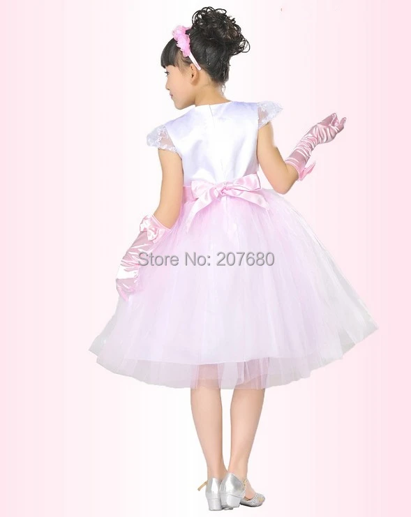 Розовое нарядное платье для детей; платье принцессы для девочек; костюм для костюмированной вечеринки; детская одежда для выступлений; перчатки