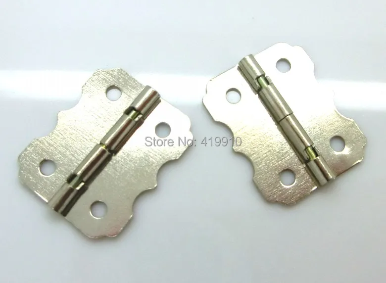 Shipping-50pcs Серебряный тон 4 отверстия коробка стыковые петли 24x20 мм J1276