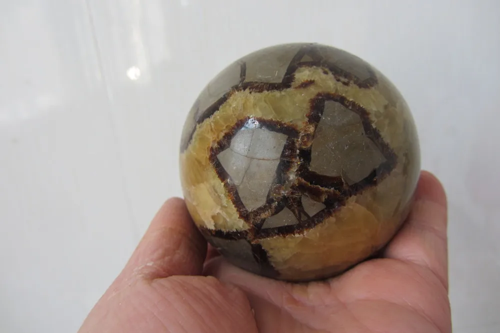 86 мм Природный septarian каменного дракона кварцевый кристалл сфера ископаемые Бал Мадагаскар