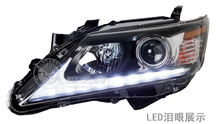 Автомобиль голове стиль лампа чехол для Toyota Camry 2011-2013 Фары для автомобиля светодиодные фары DRL Объектив Двойной Луч би- ксеноновые Интимные аксессуары