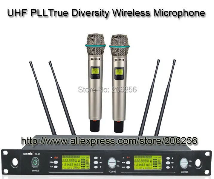 OK-4D/2 H Двойной Профессиональный UHF/PLL 32/96 Настоящее Разнообразие беспроводной микрофон системы беспроводной ручной передатчик